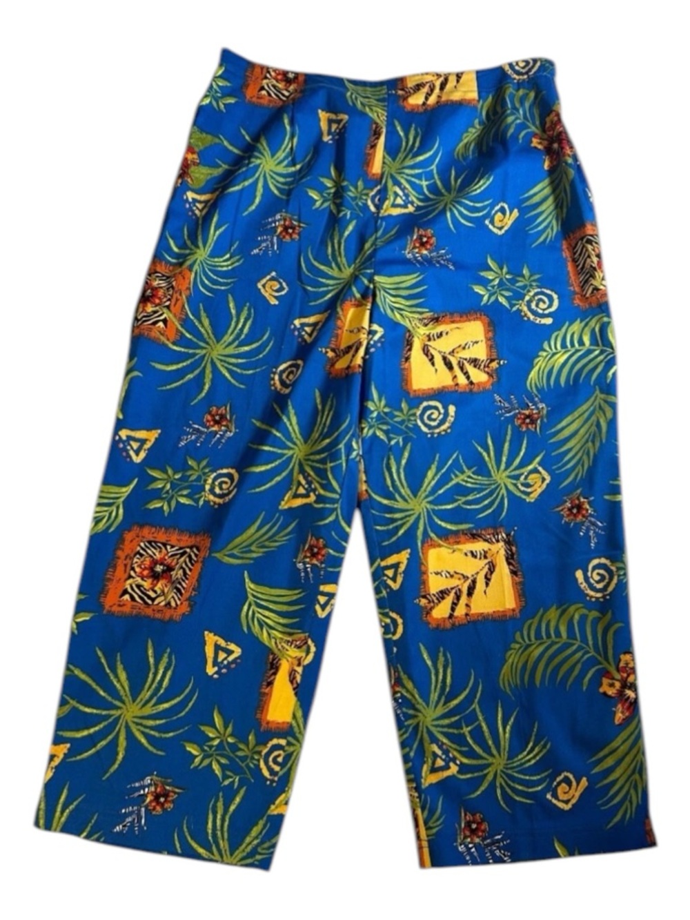 Sportelle Women Capri Pants  Size L Tropical Print EUC